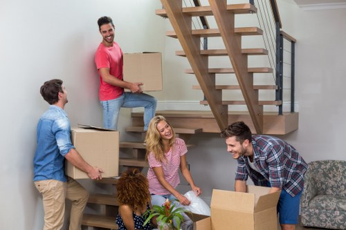 Professional packing team at work