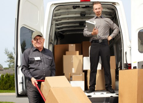 Man with Van arriving at a home for rubbish removal in Bens